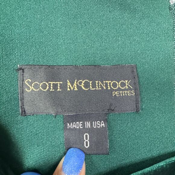 Vtg Scott McClintock Dress Women 8 Green Velvet Full Length Elegant Old Money - Picture 3 of 9